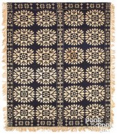 BLUE AND WHITE JACQUARD COVERL