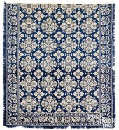 BLUE AND WHITE JACQUARD COVERL