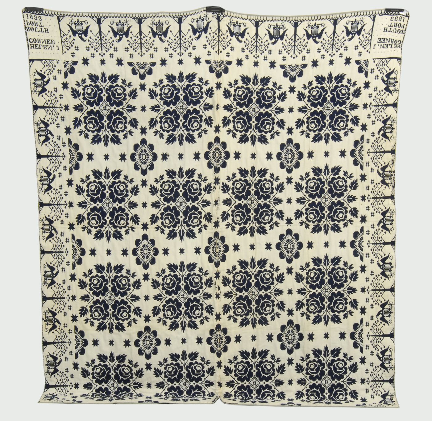 BLUE AND WHITE JACQUARD