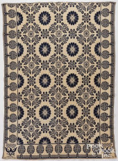 BLUE AND WHITE JACQUARD COVERL