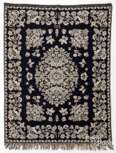 BLUE AND WHITE JACQUARD COVERL