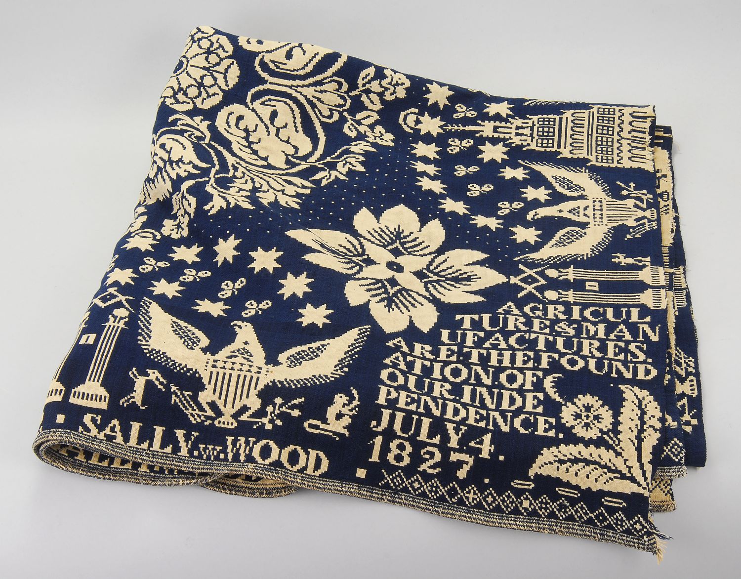 BLUE AND WHITE JACQUARD