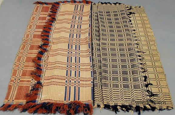 Blue and white overshot coverlet