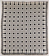 BLUE AND WHITE OVERSHOT COVERL