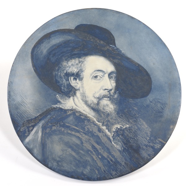 BLUE AND WHITE PLAQUE OF PETER PAUL