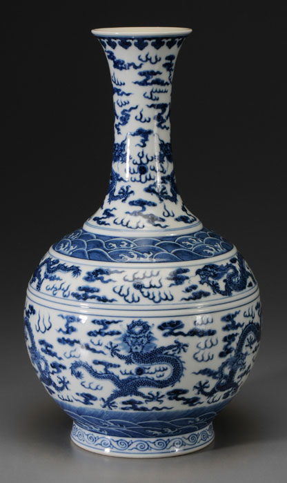 Blue and White Porcelain Bottle