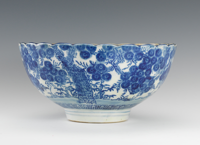 Blue and White Scalloped Edge