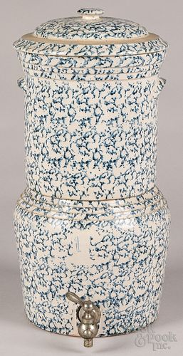 BLUE AND WHITE SPONGEWARE WATER