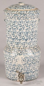 BLUE AND WHITE SPONGEWARE WATE