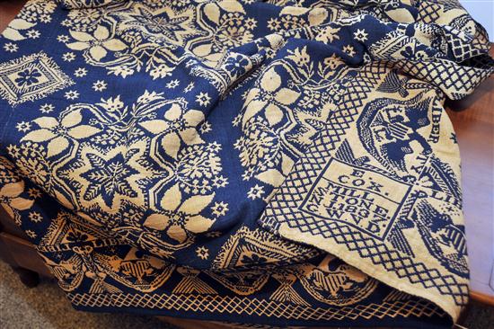 BLUE AND WHITE VAN DOREN JACQUARD