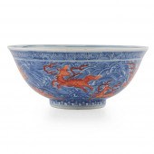 BLUE AND WHITE WITH IRON-RED '