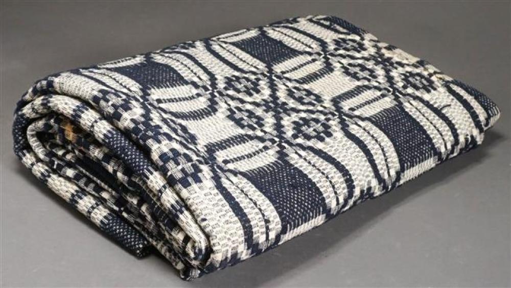 BLUE AND WHITE WOVEN JACQUARD