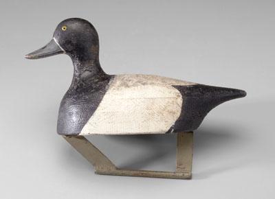 Blue bill drake decoy, glass