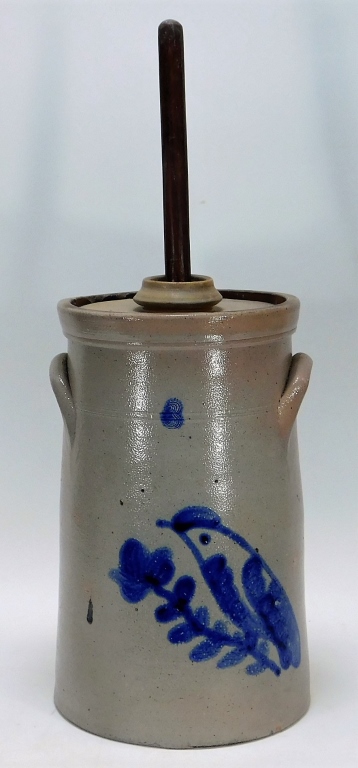 BLUE BIRD 3 GALLON STONEWARE BUTTER