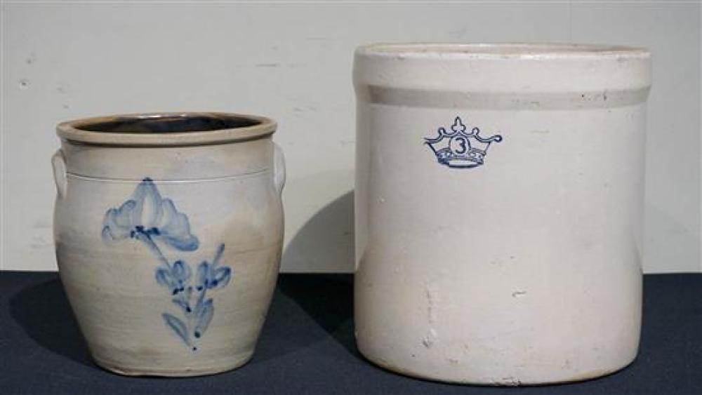 BLUE DECORATED SALT GLAZE STONEWARE