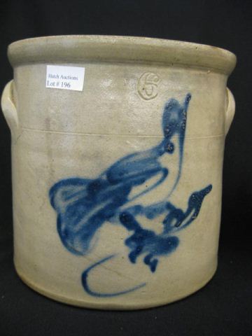 Blue Decorated Stoneware Crock 6