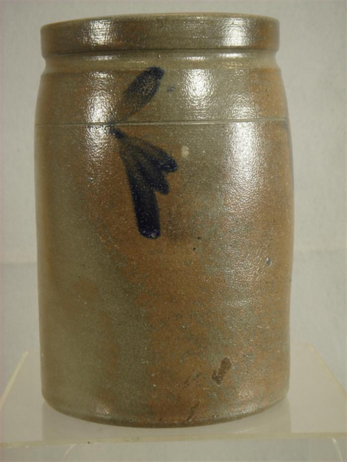 Blue decorated stoneware jar, 8
