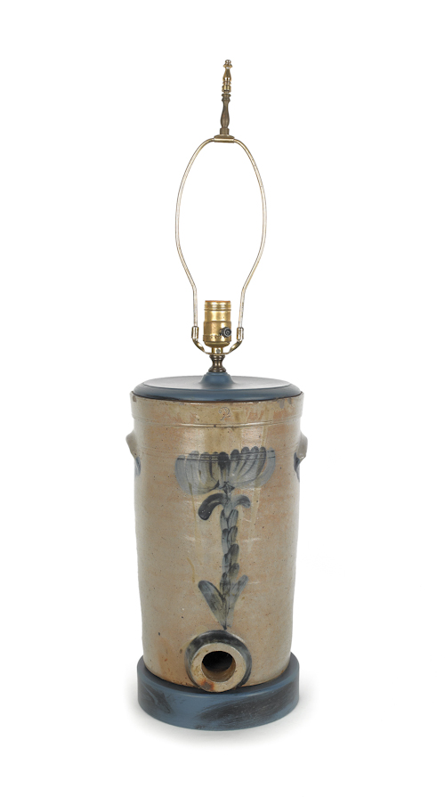 Blue decorated stoneware water