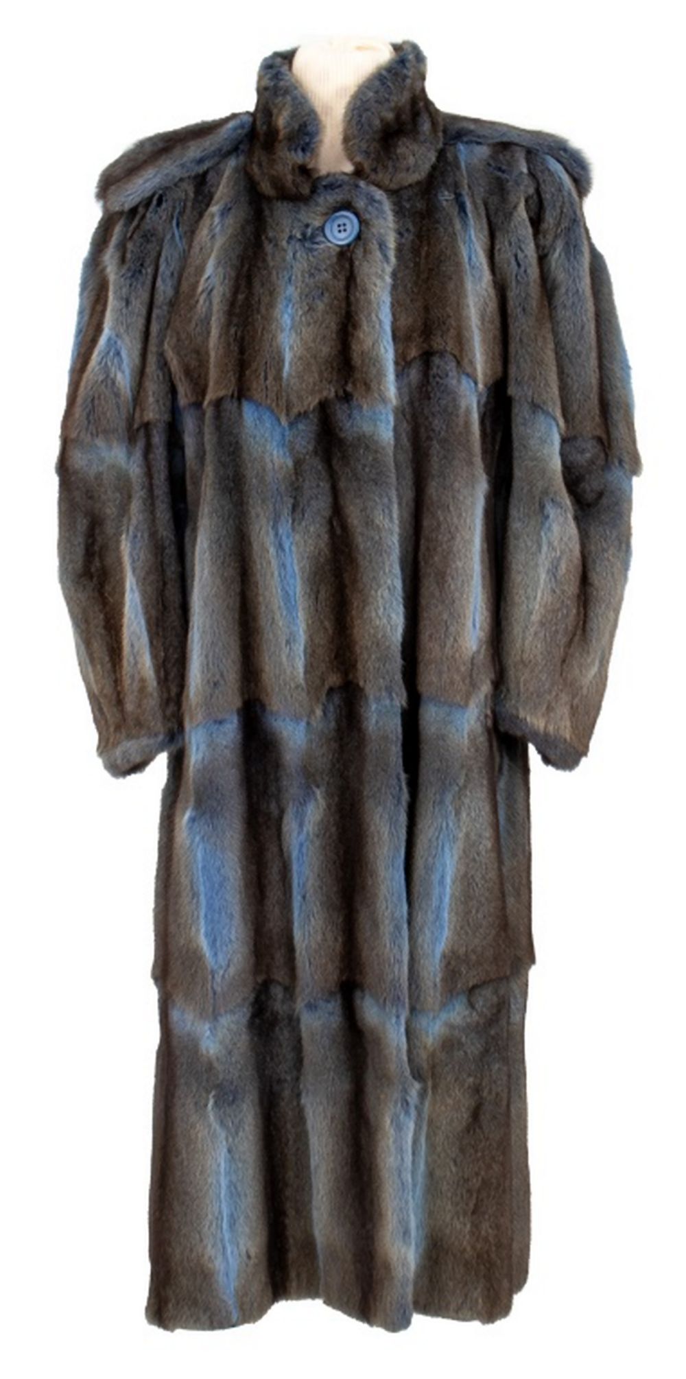 BLUE-DYED RABBIT FUR FULL-LENGTH
