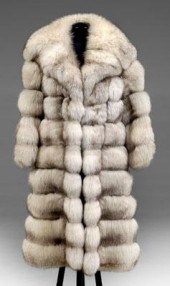 Blue fox coat, full length, th