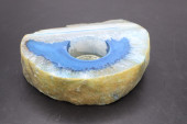 BLUE GEODE SLAB TEA LIGHT CAND
