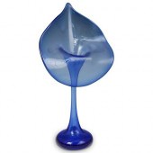 BLUE GLASS TULIP VASEDESCRIPTI