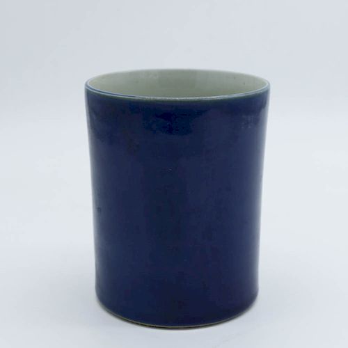 BLUE GLAZED BRUSHPOT, 19TH C.Of