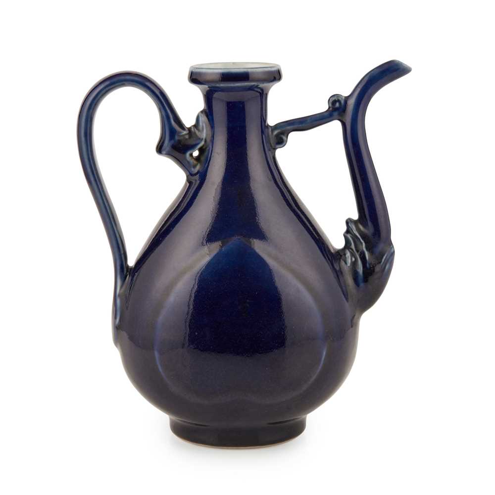 BLUE-GLAZED WINE EWER 19TH-20TH