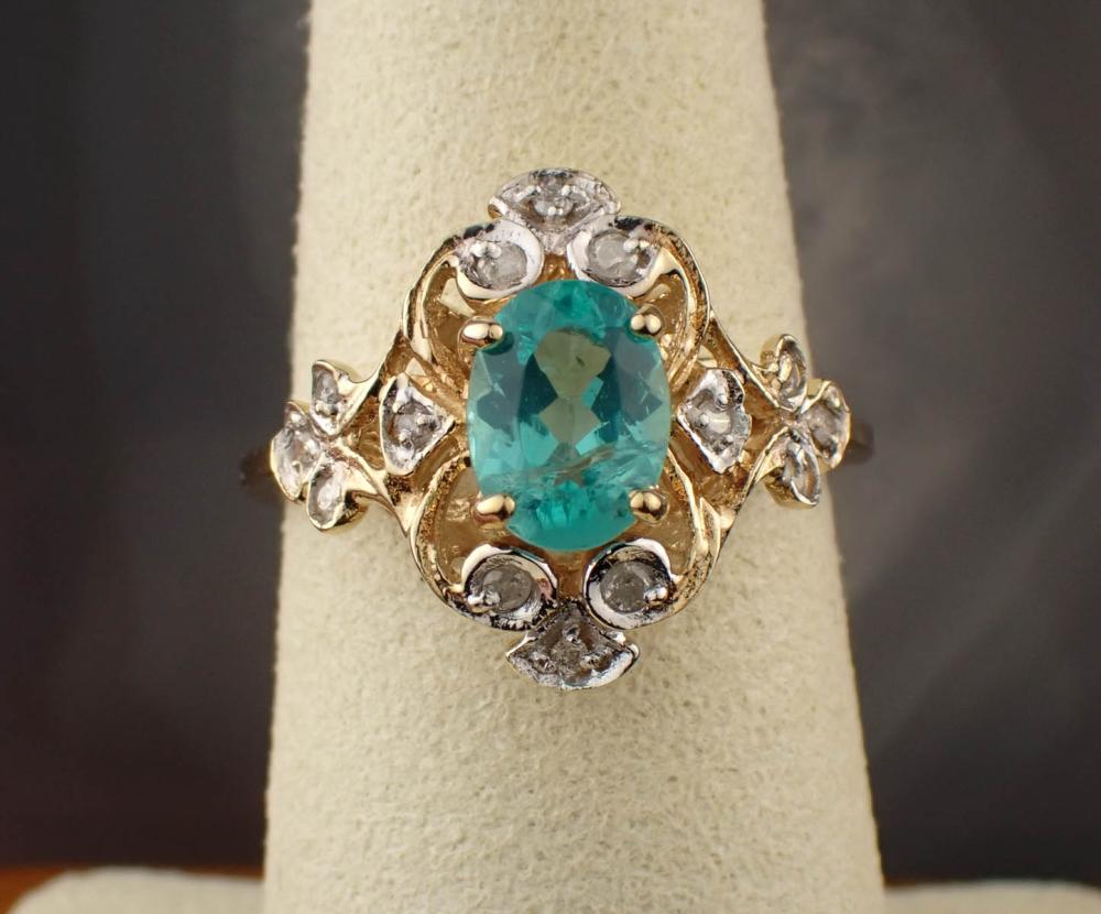 BLUE-GREEN APATITE AND DIAMOND