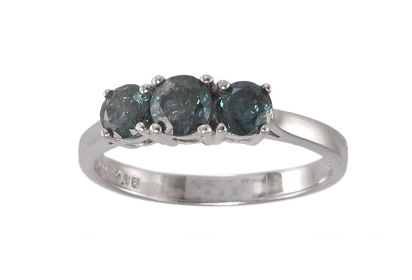 BLUE / GREEN DIAMOND 3 STONE