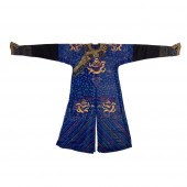 BLUE-GROUND GAUZE 'NINE DRAGON