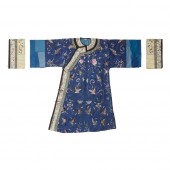 BLUE-GROUND SILK EMBROIDERED '