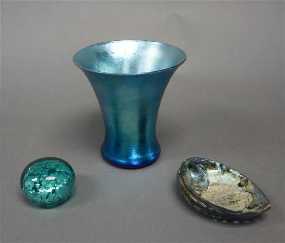 BLUE IRIDESCENT GLASS FLARE RIM