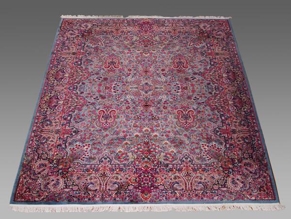 BLUE KIRMAN KARISTAN CARPET: