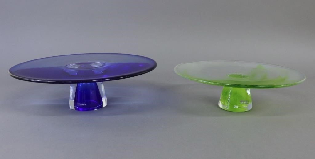 Blue Kosta Boda cake plate, 3