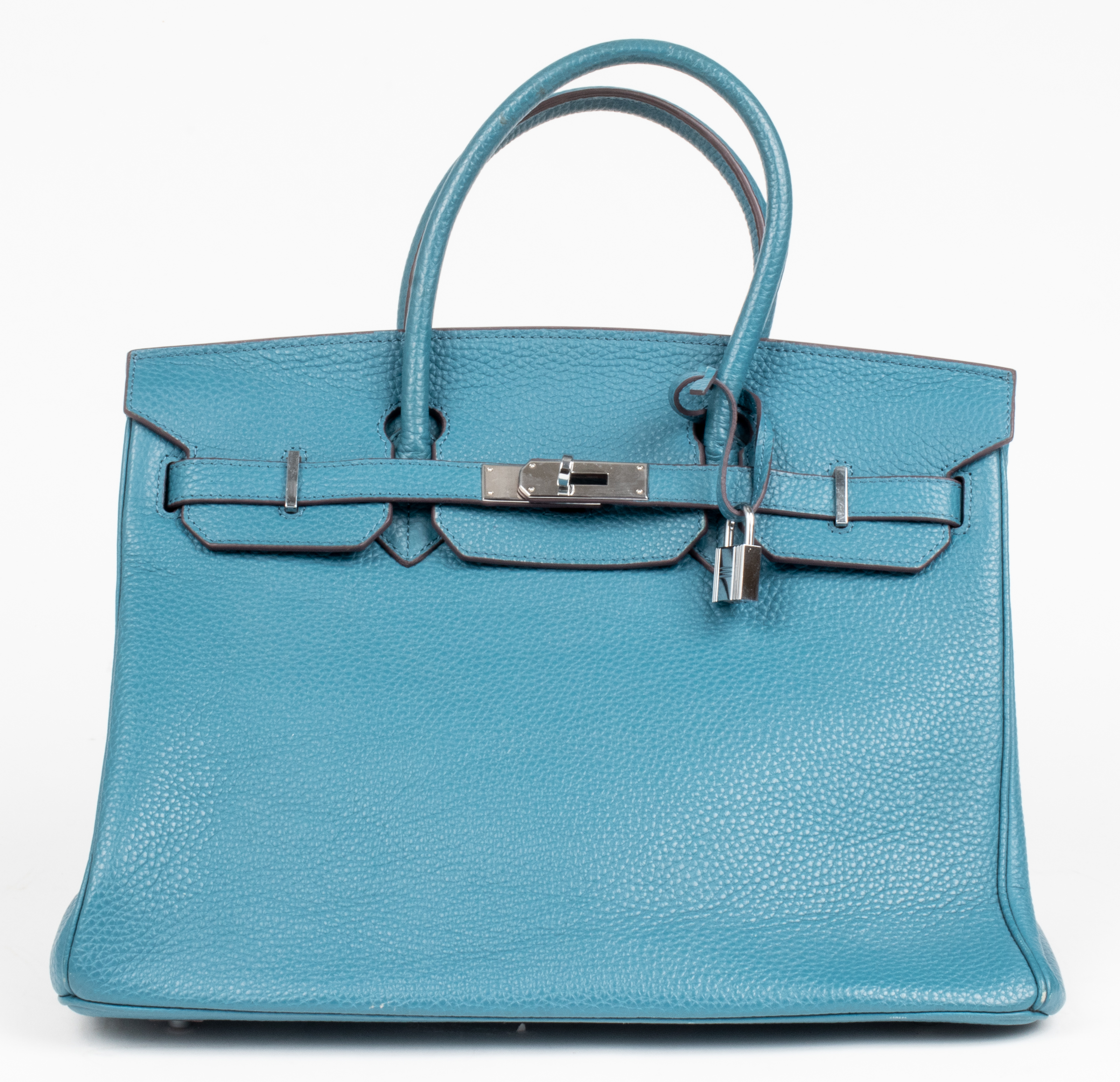 BLUE LEATHER 35CM HANDBAG Blue