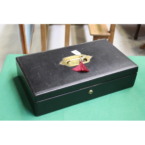 Blue leather writing slope,