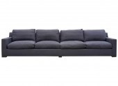 BLUE LINEN-UPHOLSTERED SOFABlu
