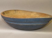 BLUE MILK PAINTED TURNED OAK K