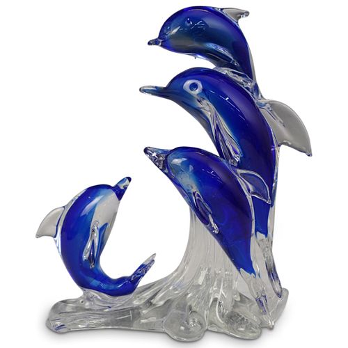 BLUE MURANO GLASS DOLPHIN