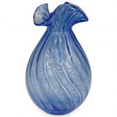 BLUE MURANO GLASS LATTICINO VA