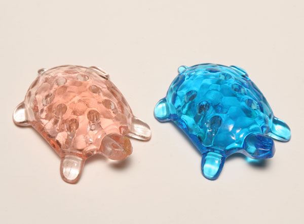 Blue Northwood and pink Fenton