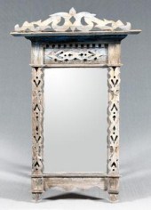 Blue painted folk art pier mir