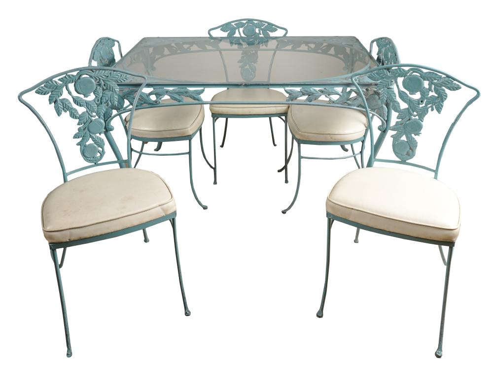 BLUE-PAINTED IRON PATIO