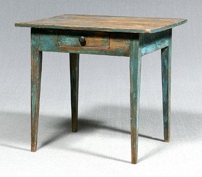 Blue-painted Southern table, yellow