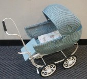 BLUE PAINTED WICKER YOUTH DOLL