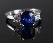 BLUE SAPPHIRE, DIAMOND AND PLA