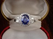 BLUE SAPPHIRE, DIAMOND AND PLA