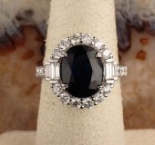 BLUE SAPPHIRE, DIAMONDS AND WH