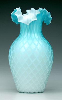 Blue satin glass mother-of-pearl
